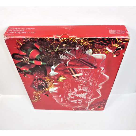 Mikasa Oval Canape Platter Germany Glass Crystal 17.25" Christmas Story SA600349 - Picture 8 of 10